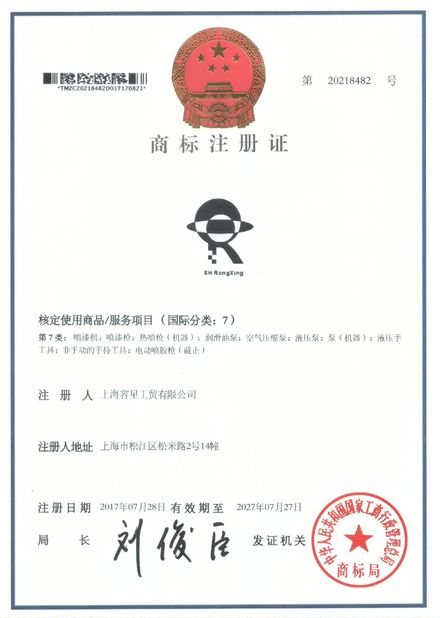 China Shanghai Rong Xing Industry &amp; Trade Co. Ltd. Certificaciones